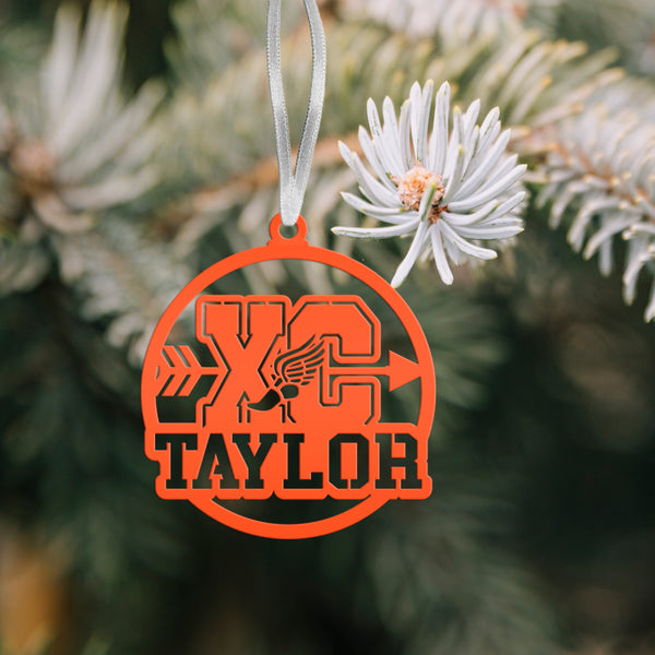 Cross Country Metal Christmas Ornament - Personalized Holiday Decor - Senior Night Gift Idea - Custom XC Stocking Stuffer - Christmas Gifts