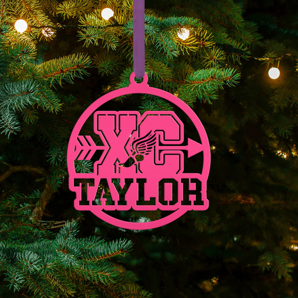 Cross Country Metal Christmas Ornament - Personalized Holiday Decor - Senior Night Gift Idea - Custom XC Stocking Stuffer - Christmas Gifts