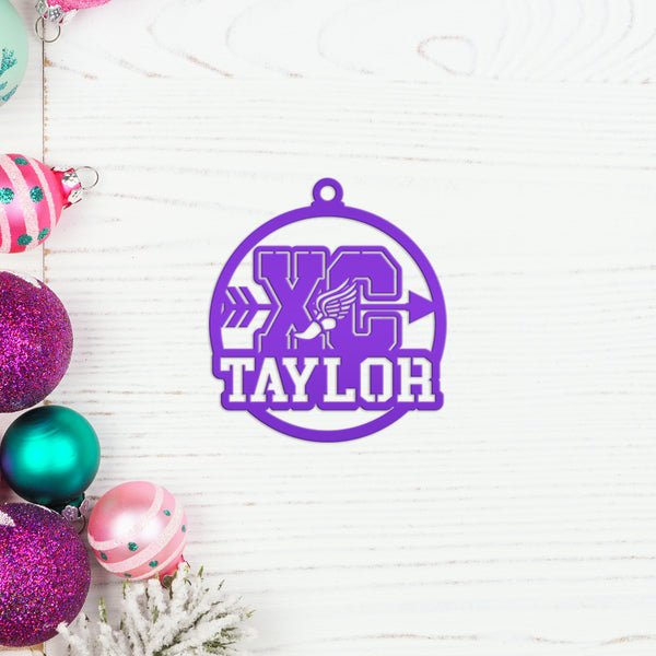 Cross Country Metal Christmas Ornament - Personalized Holiday Decor - Senior Night Gift Idea - Custom XC Stocking Stuffer - Christmas Gifts