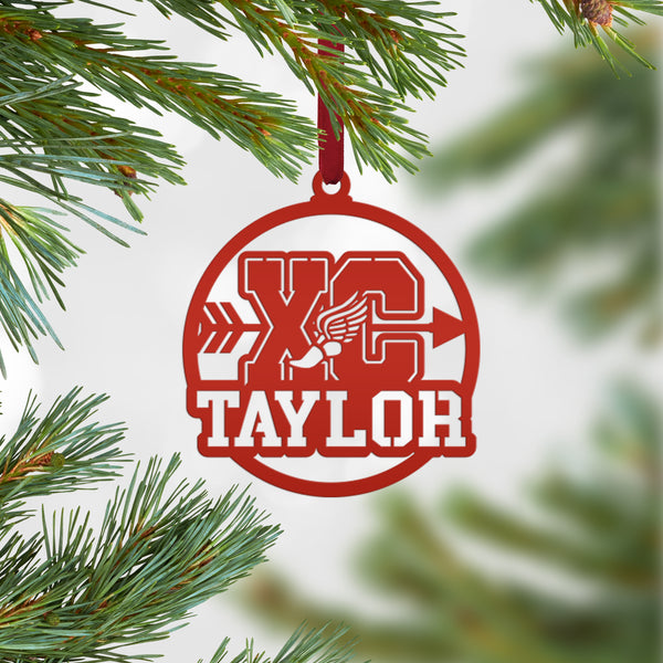 Cross Country Metal Christmas Ornament - Personalized Holiday Decor - Senior Night Gift Idea - Custom XC Stocking Stuffer - Christmas Gifts
