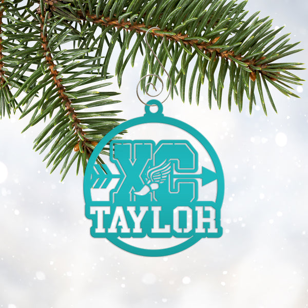 Cross Country Metal Christmas Ornament - Personalized Holiday Decor - Senior Night Gift Idea - Custom XC Stocking Stuffer - Christmas Gifts