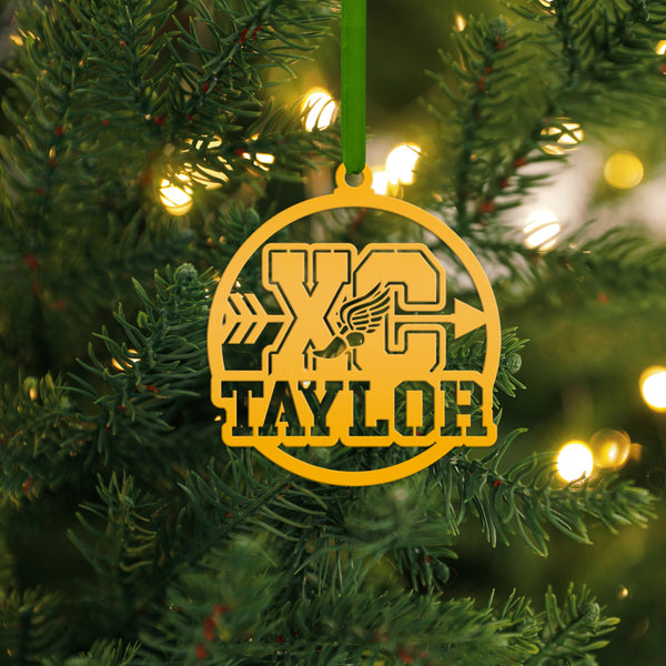 Cross Country Metal Christmas Ornament - Personalized Holiday Decor - Senior Night Gift Idea - Custom XC Stocking Stuffer - Christmas Gifts