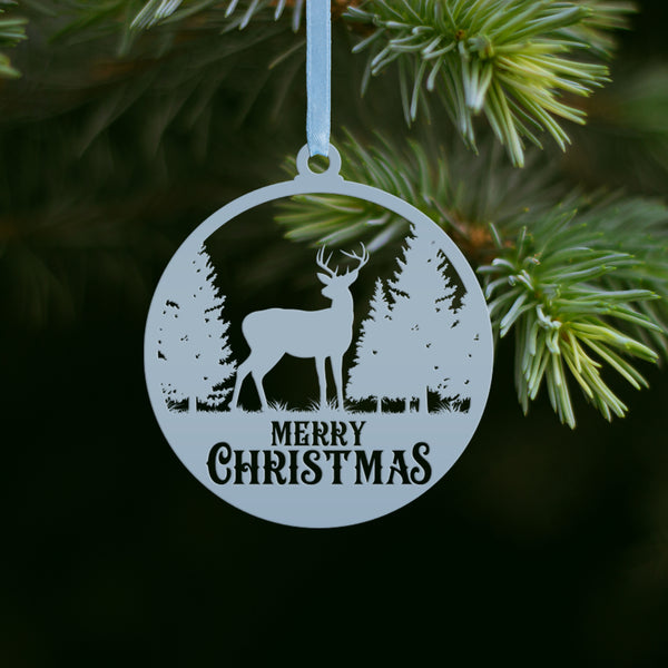 Deer Merry Christmas Metal Christmas/Holiday Ornament