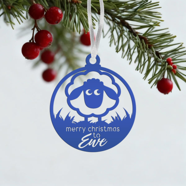 Metal Sheep Ornament - Holiday Decor