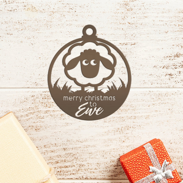 Metal Sheep Ornament - Holiday Decor