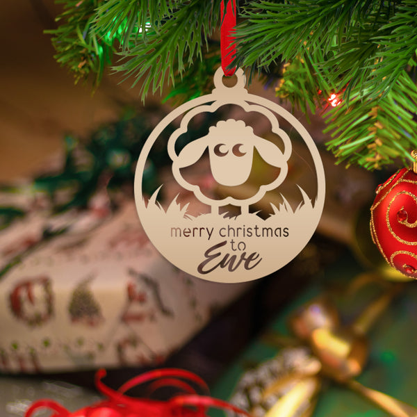 Metal Sheep Ornament - Holiday Decor