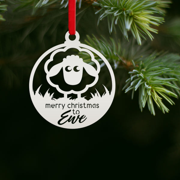 Metal Sheep Ornament - Holiday Decor