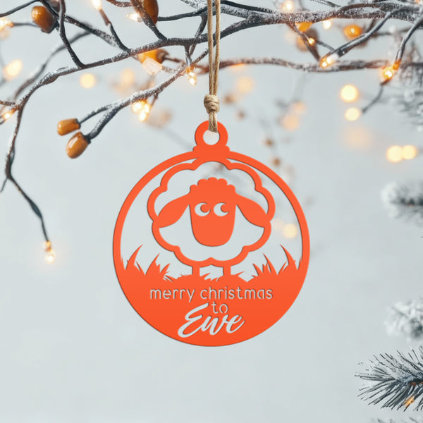 Metal Sheep Ornament - Holiday Decor
