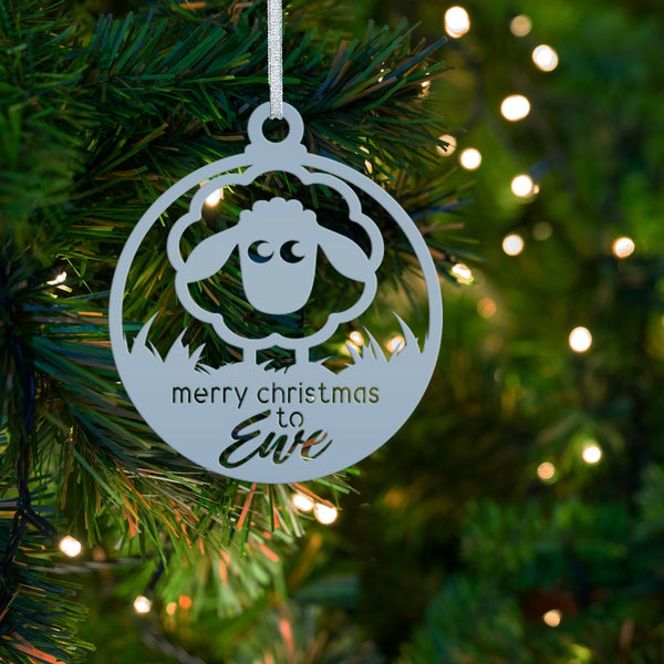 Metal Sheep Ornament - Holiday Decor
