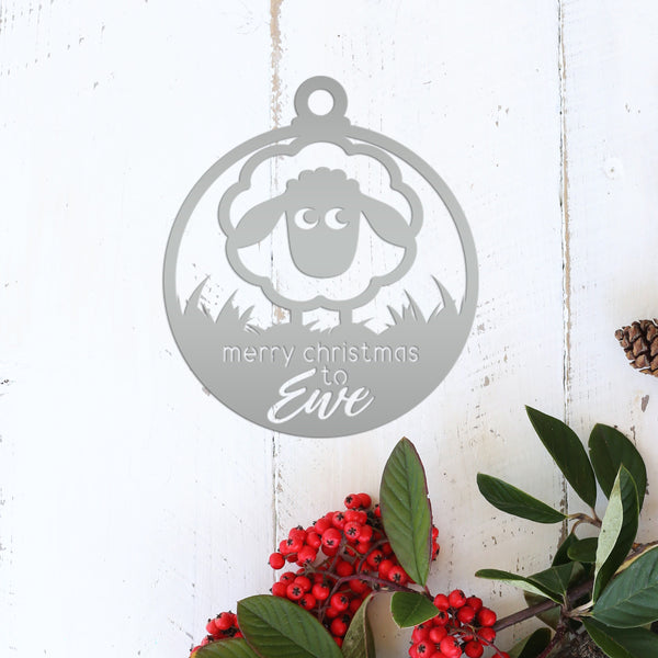 Metal Sheep Ornament - Holiday Decor