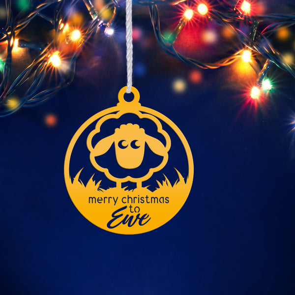 Metal Sheep Ornament - Holiday Decor