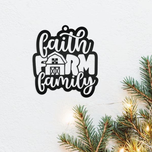 Metal Faith Farm Family Ornament - Christmas Decor-Christmas Ornaments