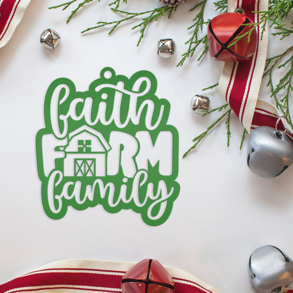 Metal Faith Farm Family Ornament - Christmas Decor-Christmas Ornaments