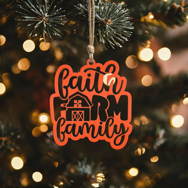 Metal Faith Farm Family Ornament - Christmas Decor-Christmas Ornaments