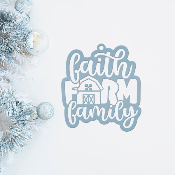 Metal Faith Farm Family Ornament - Christmas Decor-Christmas Ornaments