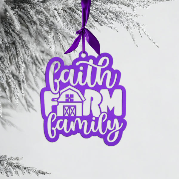 Metal Faith Farm Family Ornament - Christmas Decor-Christmas Ornaments