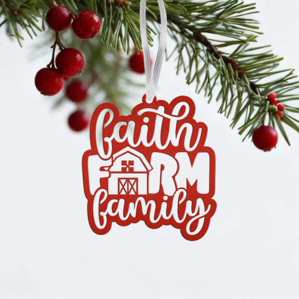 Metal Faith Farm Family Ornament - Christmas Decor-Christmas Ornaments