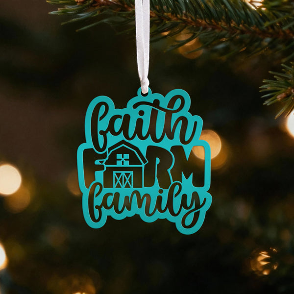 Metal Faith Farm Family Ornament - Christmas Decor-Christmas Ornaments