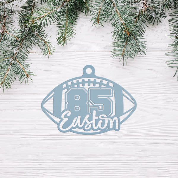 Football Christmas Ornament - Custom Metal Holiday Decorations - Personalized Stocking Stuffers - Unique Xmas Ornaments - Tree Decoration