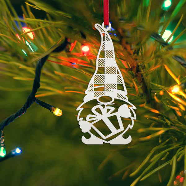 Charming Metal Gnome Ornament - Unique Christmas Keepsake - Novelty Seasonal Decoration - Laser Cut Holiday Decor - Festive Stocking Stuffer