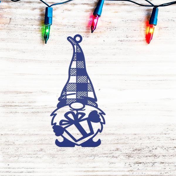 Charming Metal Gnome Ornament - Unique Christmas Keepsake - Novelty Seasonal Decoration - Laser Cut Holiday Decor - Festive Stocking Stuffer