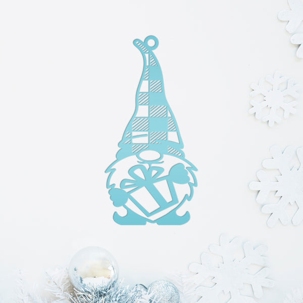 Charming Metal Gnome Ornament - Unique Christmas Keepsake - Novelty Seasonal Decoration - Laser Cut Holiday Decor - Festive Stocking Stuffer