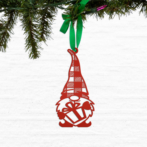 Charming Metal Gnome Ornament - Unique Christmas Keepsake - Novelty Seasonal Decoration - Laser Cut Holiday Decor - Festive Stocking Stuffer