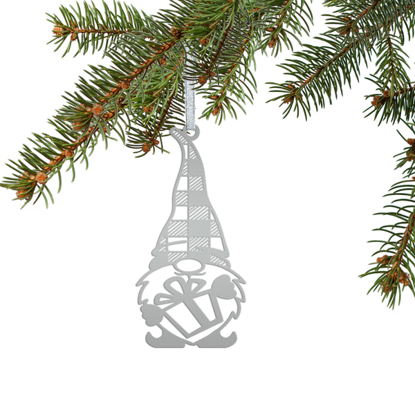 Charming Metal Gnome Ornament - Unique Christmas Keepsake - Novelty Seasonal Decoration - Laser Cut Holiday Decor - Festive Stocking Stuffer