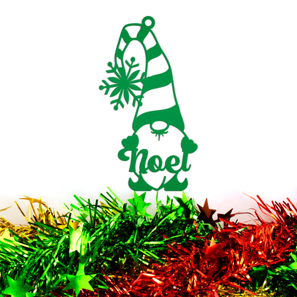 Metal Noel Gnome Ornament - Metal Noel Holiday Decor