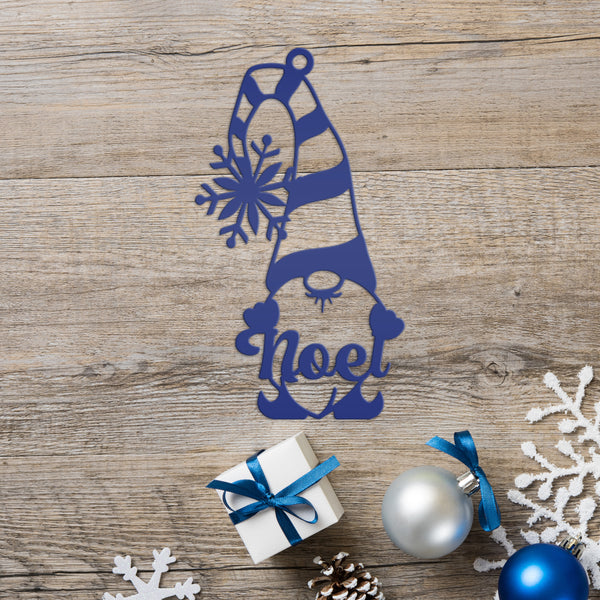 Metal Noel Gnome Ornament - Metal Noel Holiday Decor