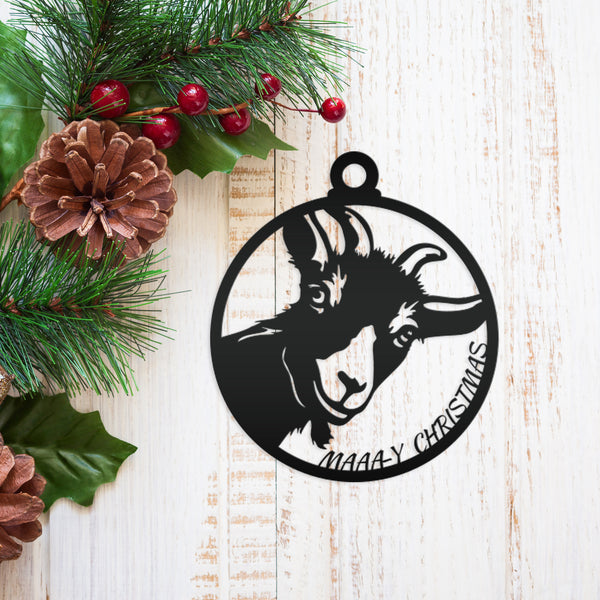 Metal Goat Christmas Ornament, Holiday Decor