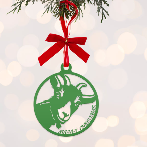 Metal Goat Christmas Ornament, Holiday Decor