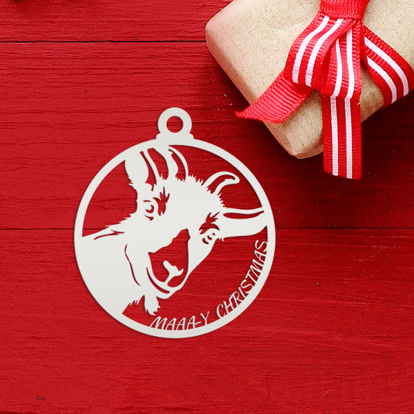 Metal Goat Christmas Ornament, Holiday Decor