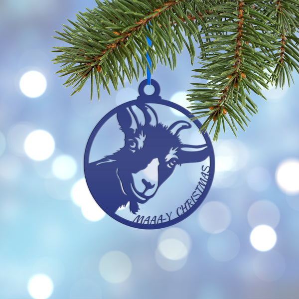 Metal Goat Christmas Ornament, Holiday Decor
