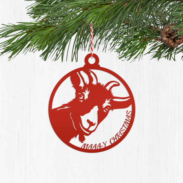 Metal Goat Christmas Ornament, Holiday Decor