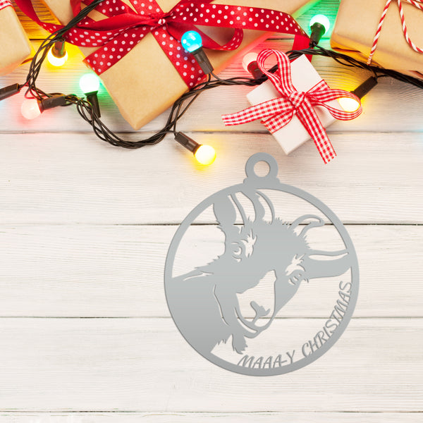 Metal Goat Christmas Ornament, Holiday Decor