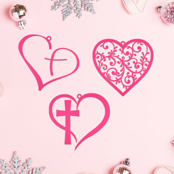 Assorted Heart Metal Holiday Ornaments