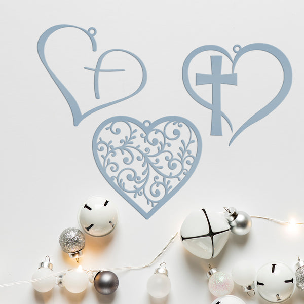 Assorted Heart Metal Christmas/Holiday Ornaments