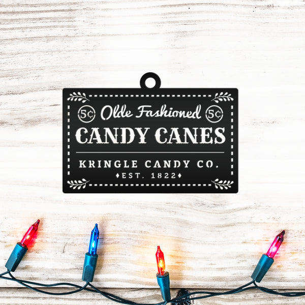 Assorted Candy Cane Themed Christmas/Holiday Metal Ornaments