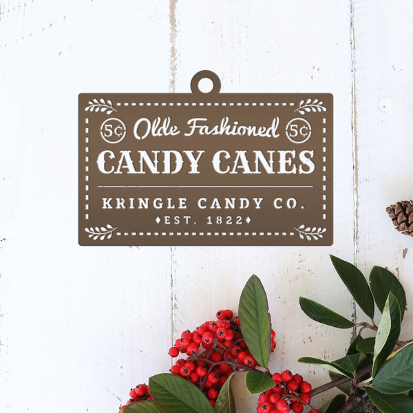Assorted Candy Cane Themed Christmas/Holiday Metal Ornaments