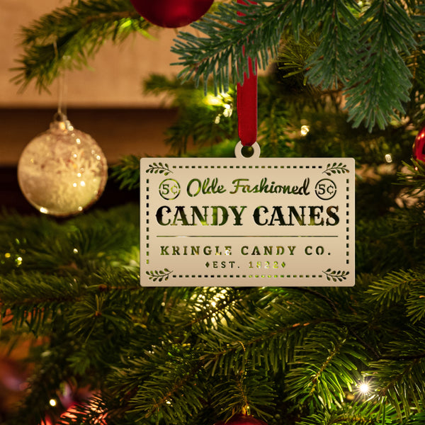 Assorted Candy Cane Themed Christmas/Holiday Metal Ornaments