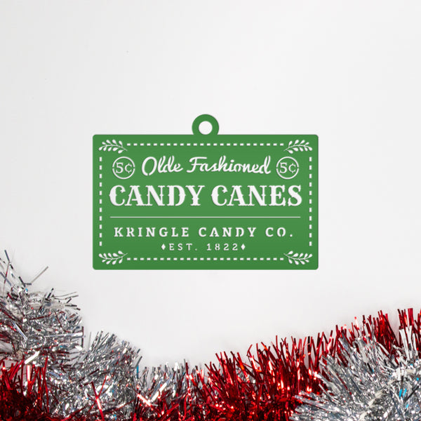 Assorted Candy Cane Themed Christmas/Holiday Metal Ornaments