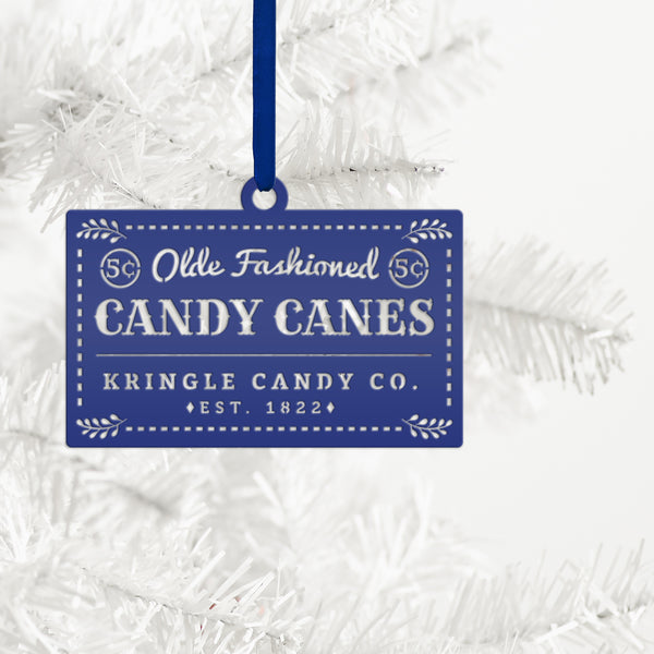 Assorted Candy Cane Themed Christmas/Holiday Metal Ornaments