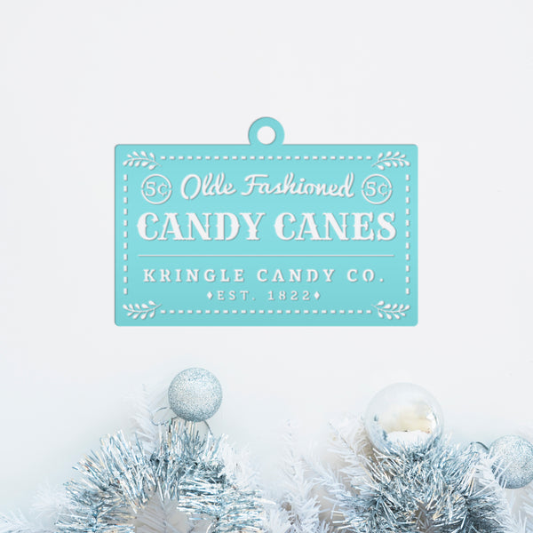 Assorted Candy Cane Themed Christmas/Holiday Metal Ornaments