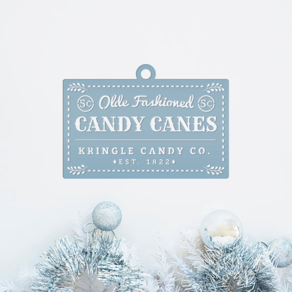 Assorted Candy Cane Themed Christmas/Holiday Metal Ornaments