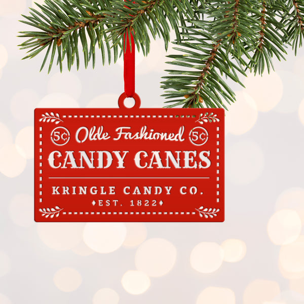 Assorted Candy Cane Themed Christmas/Holiday Metal Ornaments
