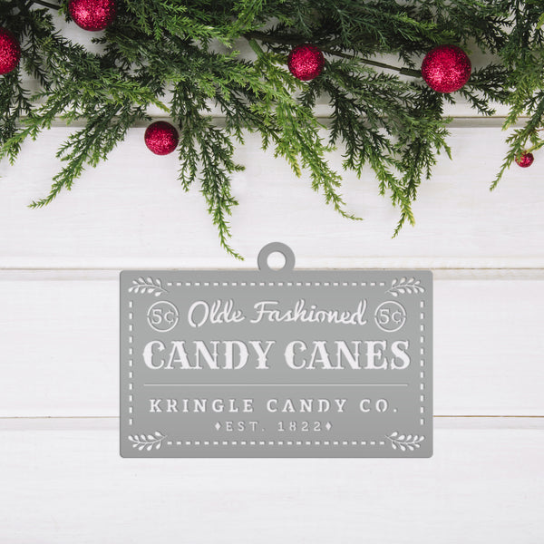 Assorted Candy Cane Themed Christmas/Holiday Metal Ornaments