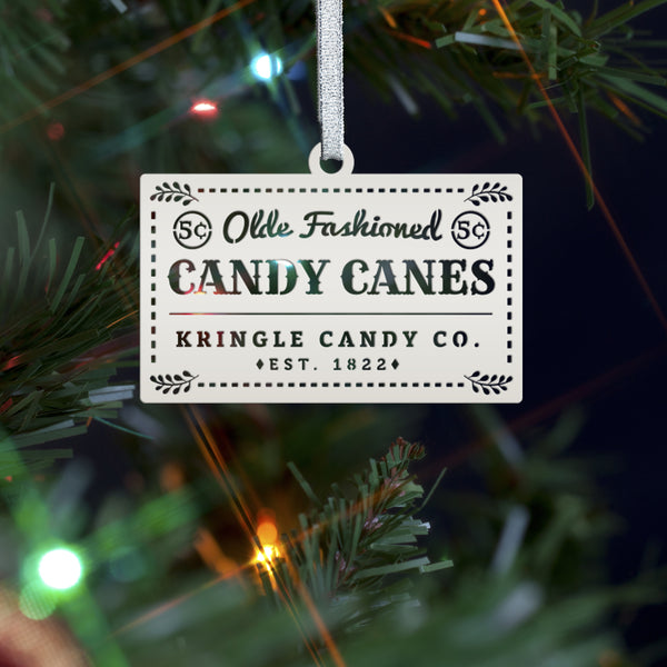 Assorted Candy Cane Themed Christmas/Holiday Metal Ornaments
