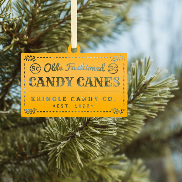 Assorted Candy Cane Themed Christmas/Holiday Metal Ornaments