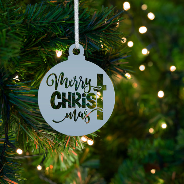 Metal Christmas Cross Ornament - Perfect for Holiday Decor - Elegant Christian Art - Unique Stocking Stuffer Gift - Charming Tree Decoration